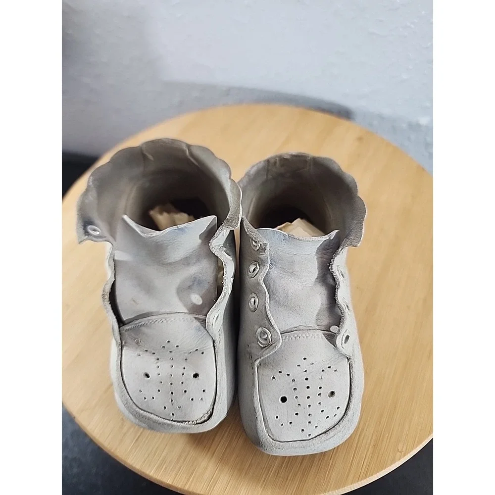 Vintage Antique Baby-Infant-Newborn Classic White Lace-Up Shoes Genuine Leather‎